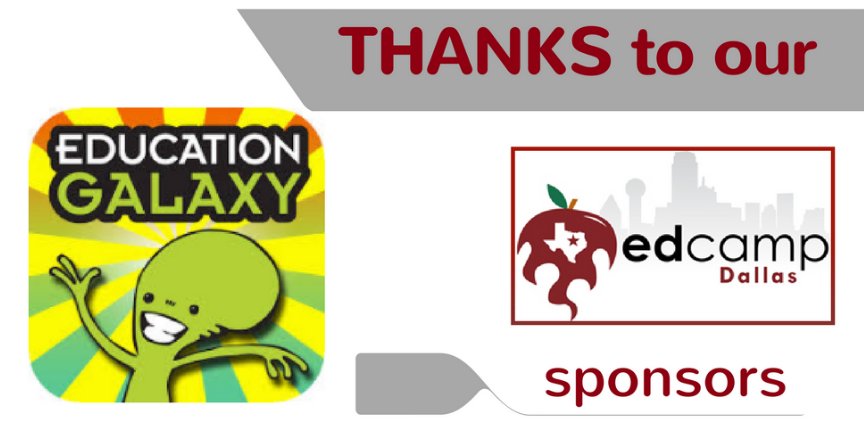 Thank you <a href="/EducationGalaxy/">Education Galaxy</a> for being an #EdCampDallas sponsor today! <a href="/EdCampDallas/">Edcamp Dallas</a>