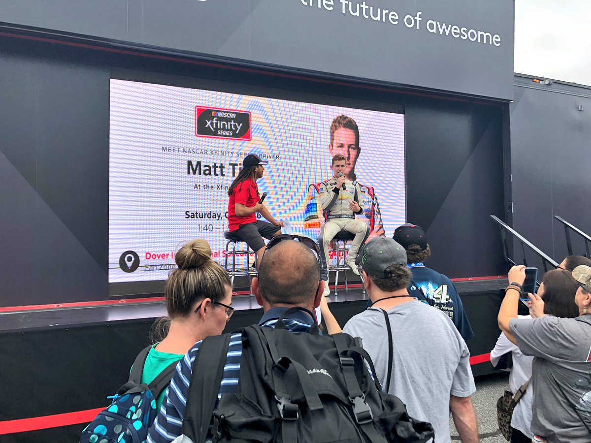 RCR_Museum's tweet photo. .@matt_tifft visits with fans at the @XfinityRacing #XfinityZone before today’s green flag at @MonsterMile! He says Dover’s elimination race today should be an exciting one! https://t.co/pip03cbADT
