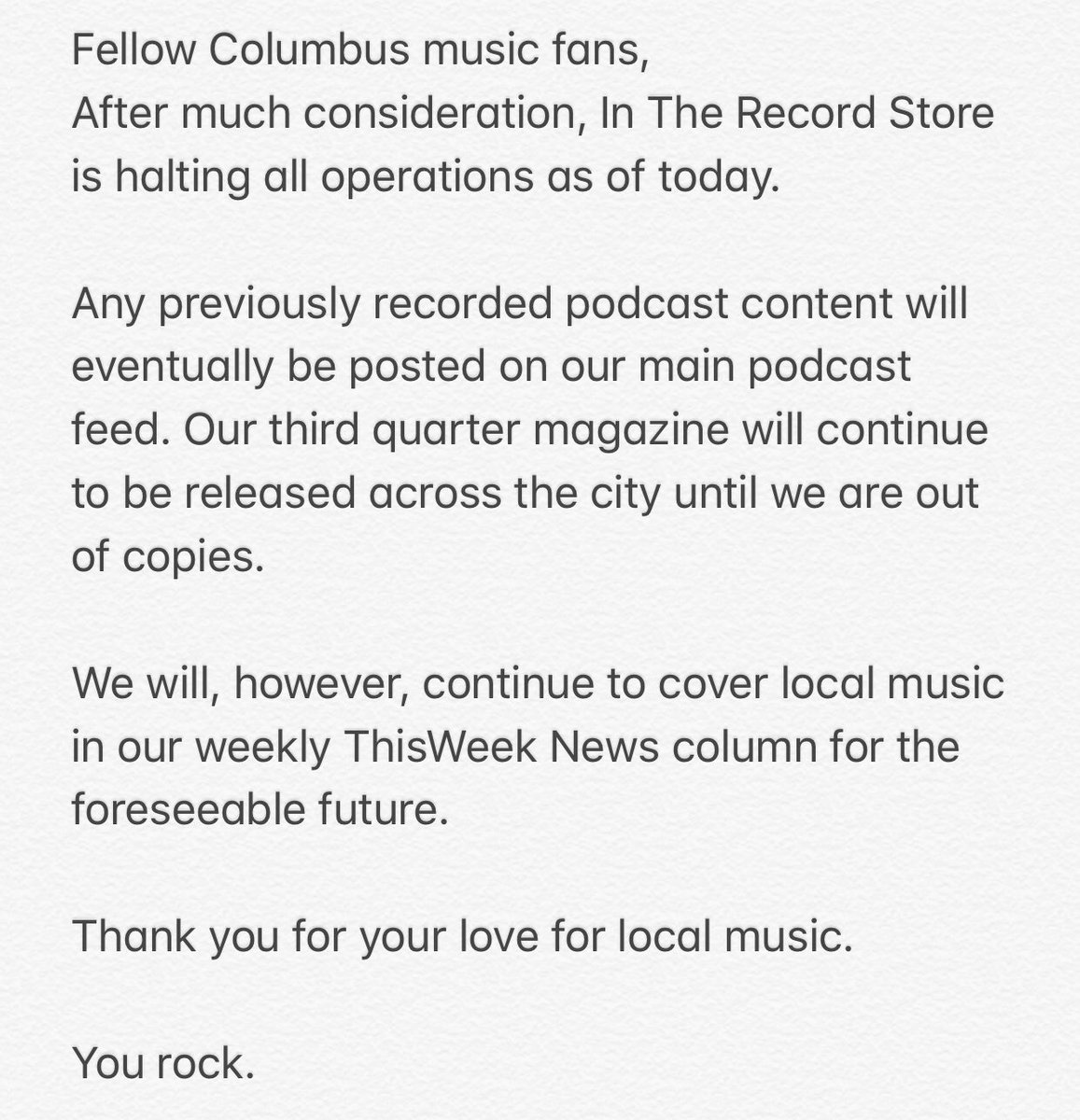 In The Record Store tweet media