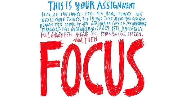 themarginalian's tweet photo. “Feel all the things. Feel the hard things… the things that make you disavow humanity’s capacity for redemption… Feel afraid. Feel powerless. Feel frozen. And then FOCUS.”

Today, rereading @courtwrites and @wendymac's manifesto for light in dark times: https://t.co/rVZCGIlT1X https://t.co/xk7L1bBRsD