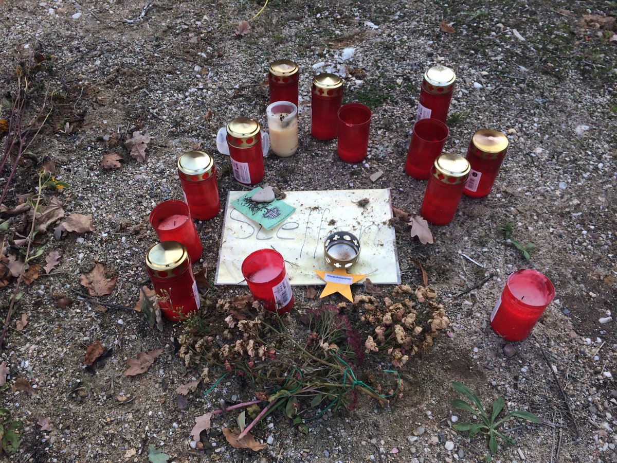 florianwolff's tweet photo. Much love to everyone who was present today at #hambidemo #hambibleibt. Especially to the tree people who went back up there. Walking back through Manheim I stumbled upon this little shrine for Steffen. I didn’t know him personally but I’m sure he’d be so proud. #StopKohle https://t.co/8PSciSlhaH