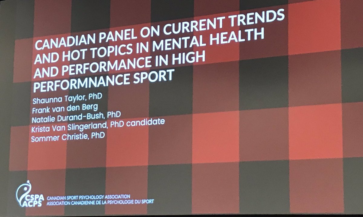 Thought provoking conversation about mental health in sport. Thanks to a great panel @ShaunnaPsyched @SommerChristie @ccmhs_ccsms @KVanSlingerland @NDurandBush and Frank van den Berg #athletementalhealth #aasp2018