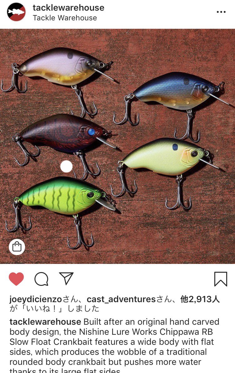 Beatour27's tweet photo. Chippawa RB &amp; RB Slow Float models are now available at Tackle Warehouse. 

Please check our products at 
https://t.co/hJh0l4yZu1

Tackle Warehouse
#chippawa
#chippawaRB
#chippawaRBslowfloat
#chippawacrankbaits
#systemcrank
#voicefromthewater 
#nishinelureworks https://t.co/BAT0KgLYJW