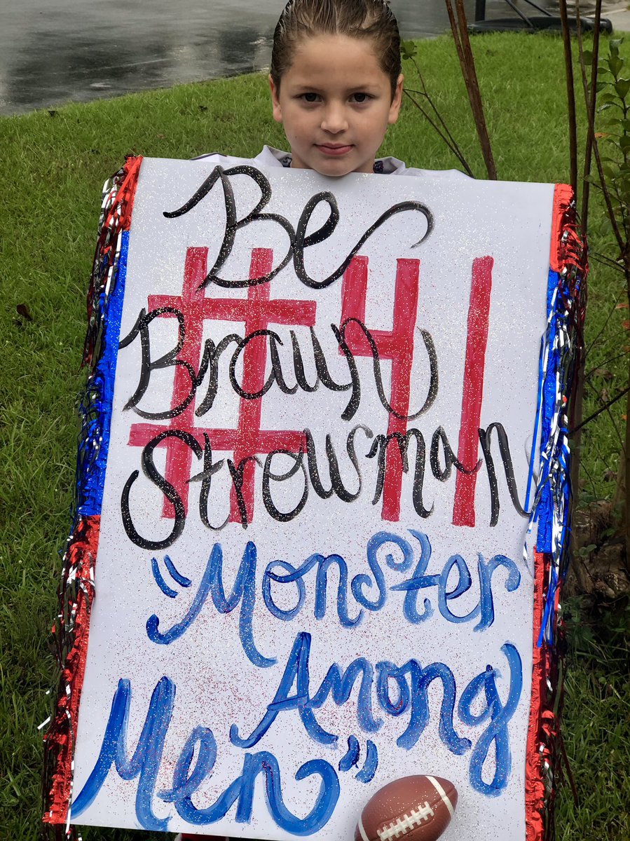 EmilyLong2's tweet photo. How I get my seven year old to get tough and ready to make some great tackles and hits for football! “Don’t be a showman be BRAUN STROWMAN” #getthesehands @BraunStrowman  @WWE https://t.co/7T8sxuMn0e