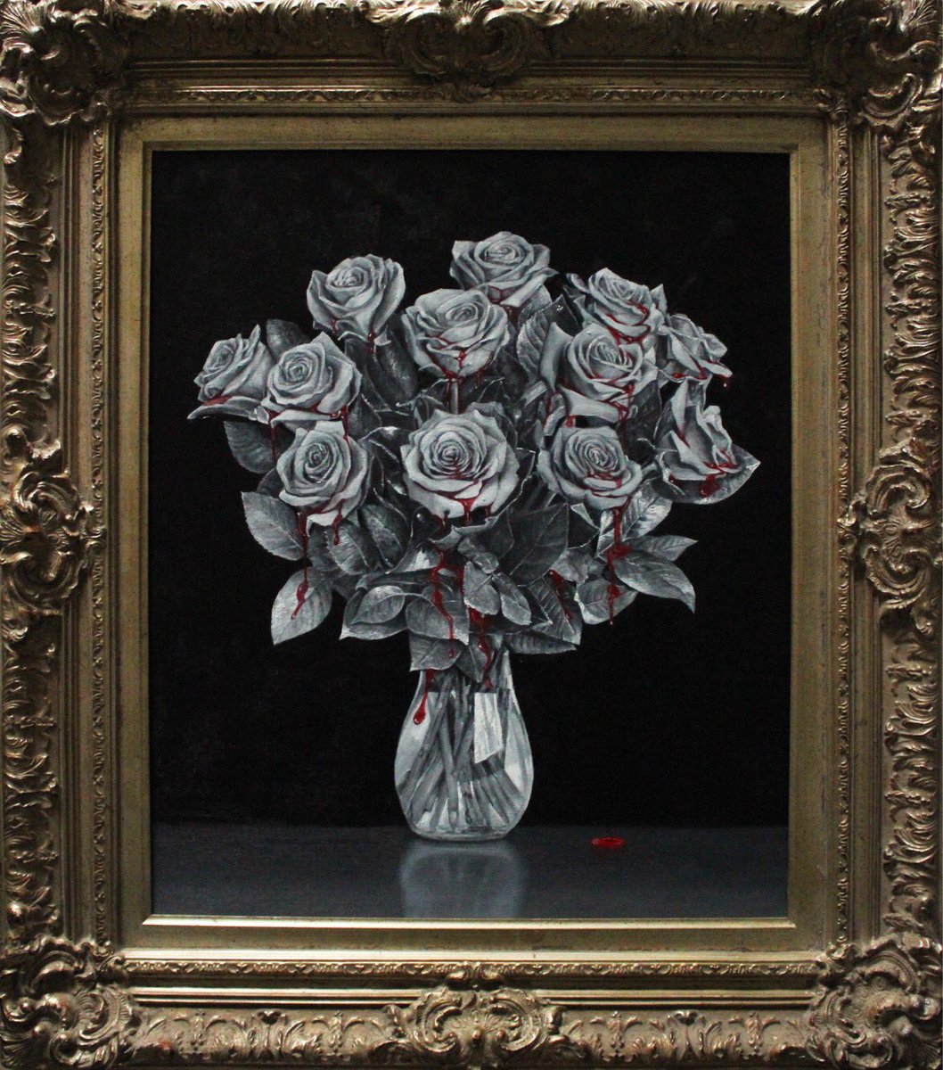 MarkLiamSmith's tweet photo. TONIGHT! 

Bleeding Bouquet
Oil on canvas board in antique frame
24 x 20 inches (painting only)
33 x 29 inches (with frame)

Inquiries to @GalerieYoun or info@galerieyoun.com please 🖤🌹 https://t.co/eKIBzVUi4q