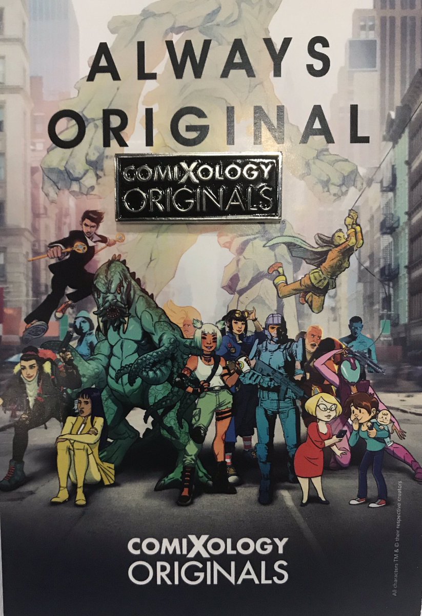 Comixology's tweet photo. First 50 people to get to our booth at Artist Alley #1B5 will get this limited edition enamel pin! #NYCC https://t.co/i1rQYGX20V