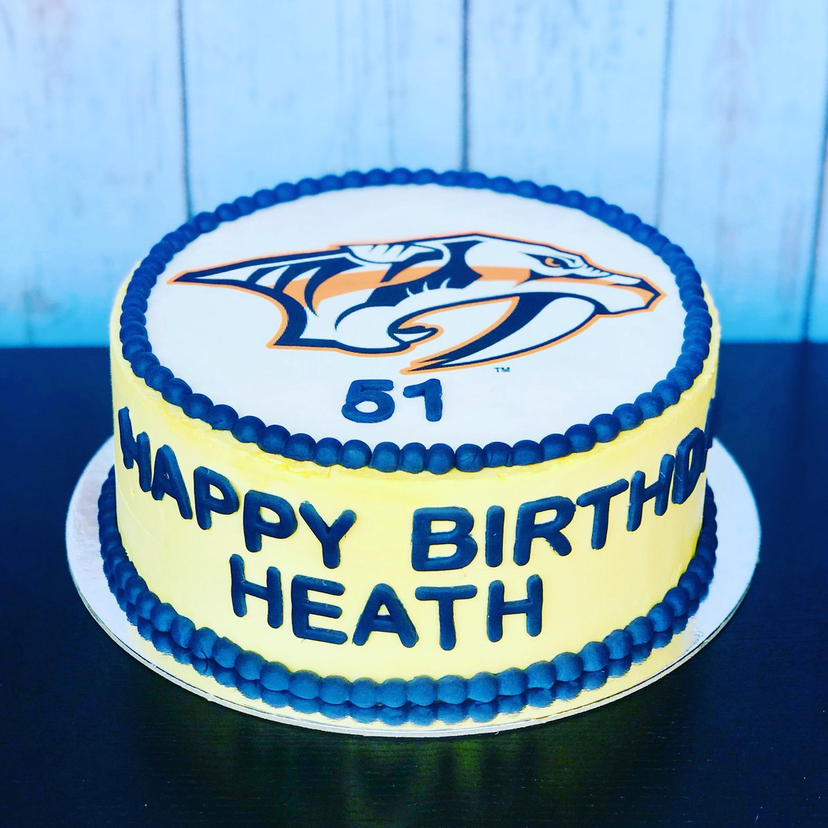 BakeryBeni's tweet photo. Nashville Predators Themed Cake, Happy Birthday Heath! #benibakery #bakery #customcakes #themedcakes #nashvillepredators #celebrationcakes https://t.co/LRRd09BCvt