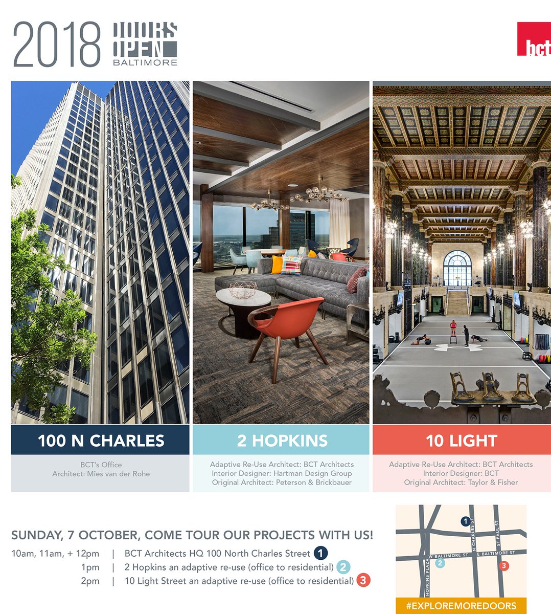 BCTarchitects's tweet photo. Join us 7 Oct for a guided tour of some great places at the 5th annual "Doors Open Baltimore" https://t.co/4NHg6PHky7 @AIABaltimore #ExploreMoreDoors Visit @BCTarchitects https://t.co/f9KlDUknTO