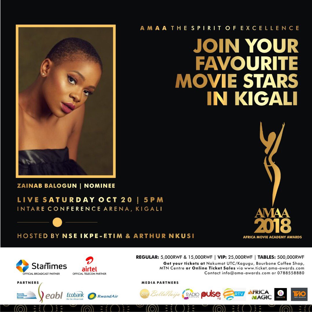 AMAAWARDS's tweet photo. The most prestigious award in Africa is finally here. Kigali is set to play host to the African movie all-stars. 
From the directors, animators, cinematographers, documentarians and many more will assemble in Kigali for #AMAA2018 
Are you ready to be entertained? #AMAA2018 https://t.co/CA3faRa2QW