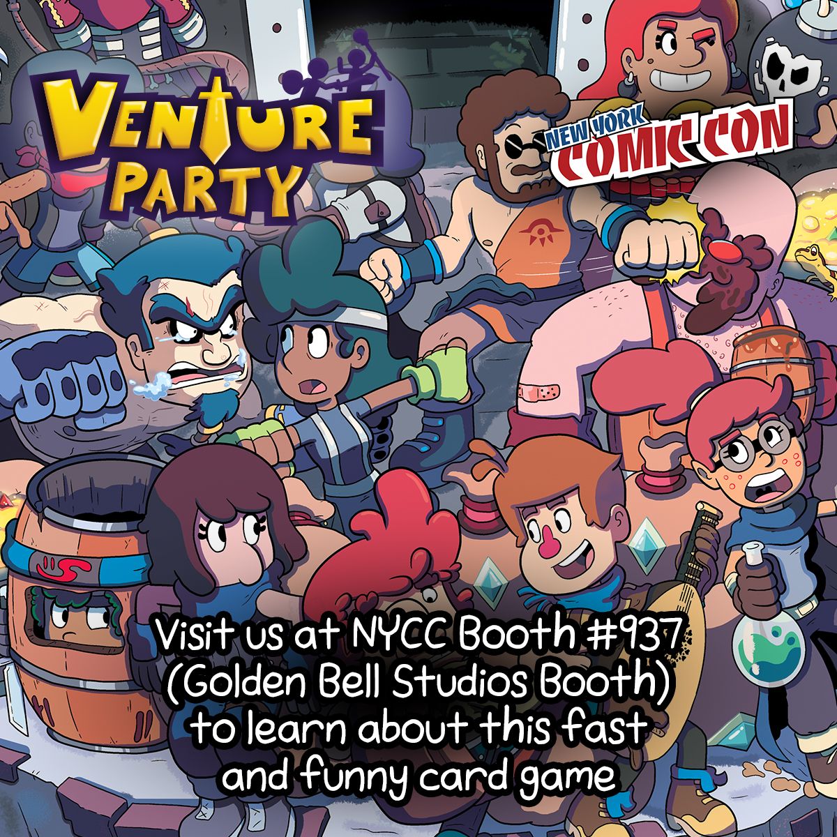 FoxKampInc's tweet photo. Join us at #NYCC Booth # 937, in the Golden Bell booth. Come by and learn about this funny, fast, fantasy card game!
Come by Saturday to meet game designer Erik Fox-Jackson. Friday's con goers met our cool Illustrator George Rottkamp.
-
-
#NYCC18 #NYCC2108 #ComicCon #ComicCon2018 https://t.co/dH4e5KGlM1