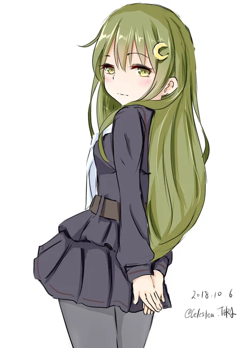 #艦これ版深夜の真剣お絵描き60分一本勝負
#艦これ版真剣お絵描き60分一本勝負_20181006
長月「司令官・・・み、見たのか?」 