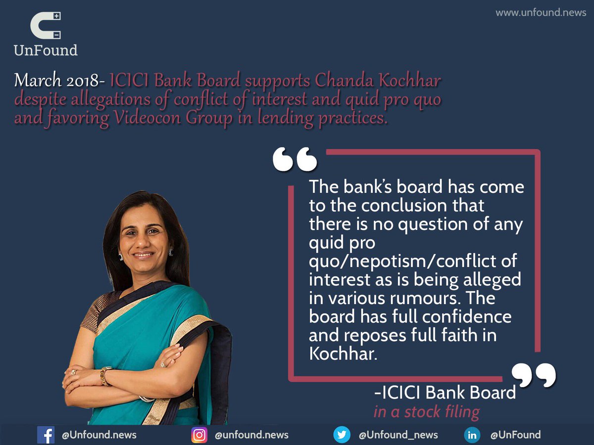 UnFound_news's tweet photo. Chanda Kochhar took an early retirement from the post of MD and CEO of ICICI Bank amid allegations of violation of code of conduct and nepotism in lending to the Videocon Group.
Visit https://t.co/uvByN0OyTW to know more.
#UnFoundNews #GetContext #ChandaKochhar https://t.co/gVRMjvBE4r