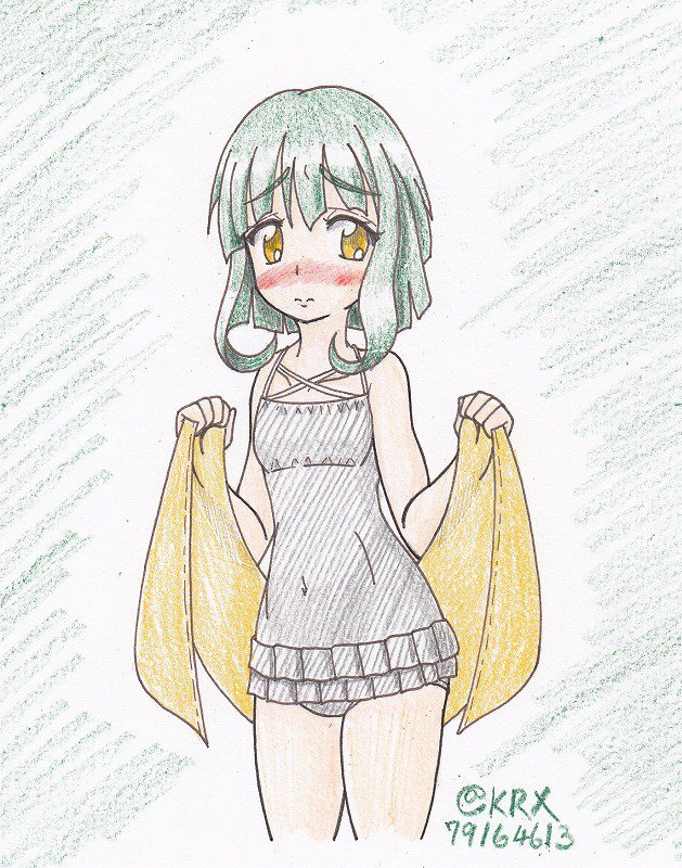 #艦これ版深夜の真剣お絵描き60分一本勝負
 #艦これ版真剣お絵描き60分一本勝負_20181006
 #高波
友軍で出てきた時に高確率でカットインする
そうか、そんなに水着を見せつけたいのか
もっと近う寄れ 