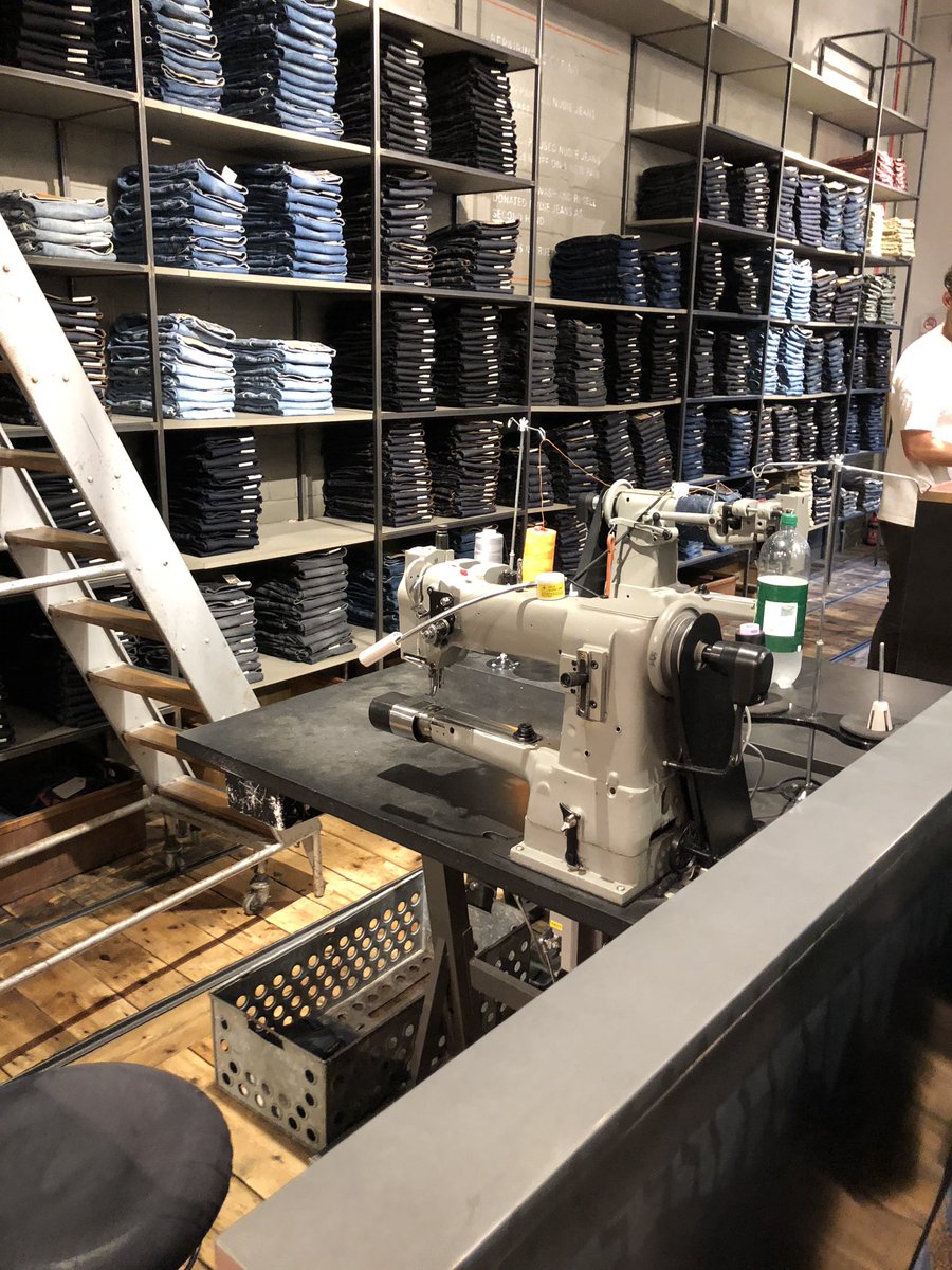 nickscroggie's tweet photo. Favourite jeans back (again) from the @nudiejeans repair store. Free repairs for life, really canβt go wrong with that! #jeansforlife #fixit https://t.co/Bxy2VncnHy