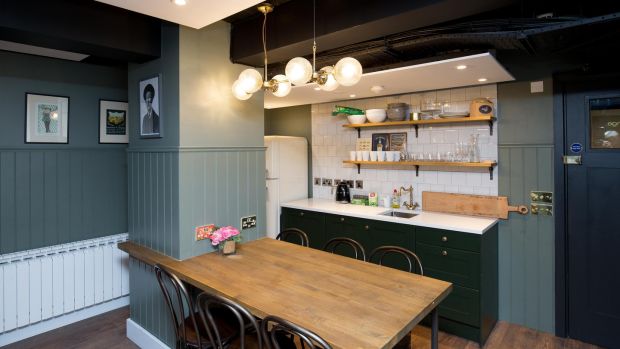 NodeLiving's tweet photo. "The apartments, a renovated early 20th-century building, are as high-spec as you can get: think Smeg fridges, Sonos sound systems, hygge details, statement art deco fixtures, en-suite bedrooms &amp; unlimited wifi." #NodeDublin #coliving #Dublin https://t.co/DlKj466ukc @IrishTimes https://t.co/zLXw1SiUNA