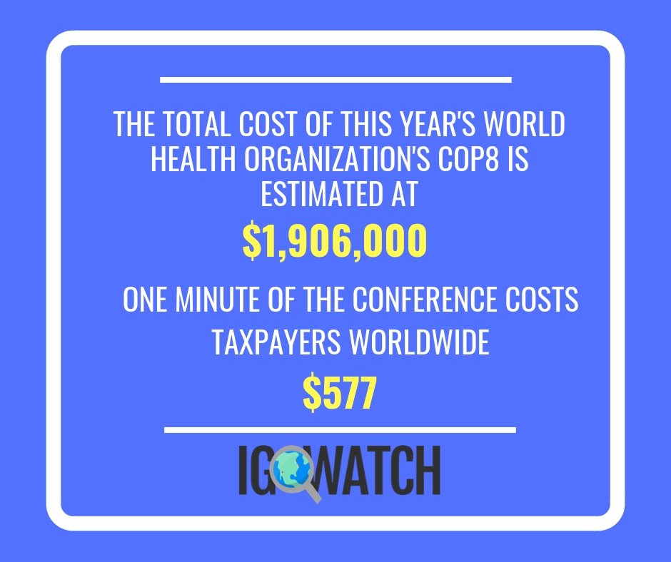 IGOwatchers's tweet photo. As the @FCTCofficial COP8 coming to an end today, it is important to see just how much money is spent on this event.
#defundWHO #COP8CFTC https://t.co/DdNr50siQZ
