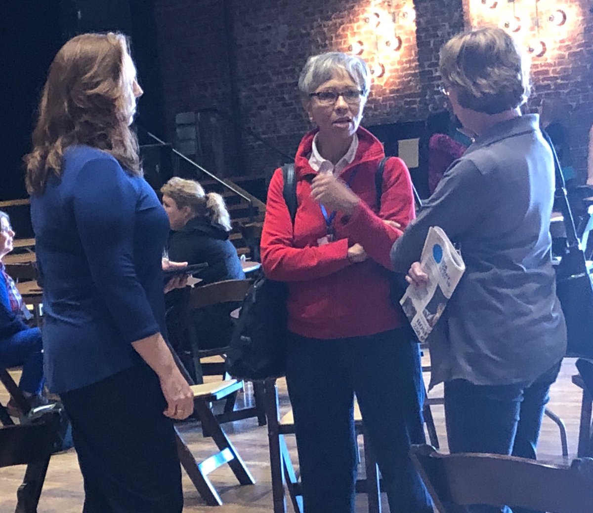 WhereKidsThrive's tweet photo. Our very own Executive Director Michelle Codington,MS,LMFT, with President Rebecca Sykes discussing trauma and how they are incorporating @BDPerry work into @Oprah Leadership Academy for Girls in South Africa. @ChildTraumaAcad WhereKidsThrive #ThriveProgram #trauma #therapy https://t.co/ljpr1p17FO