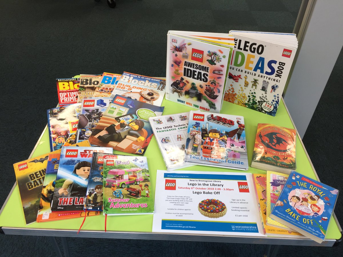 BromsgroveLib's tweet photo. Thank you to all who came to our first #LegoInTheLibrary session. The Lego Bake Off was a great success! We enjoyed reading 'The Great Dragon Bake Off' and building our cakes. The chocolate orange éclair won the technical challenge and the Blueberry showstopper was fab! https://t.co/ztTmMPfAYm