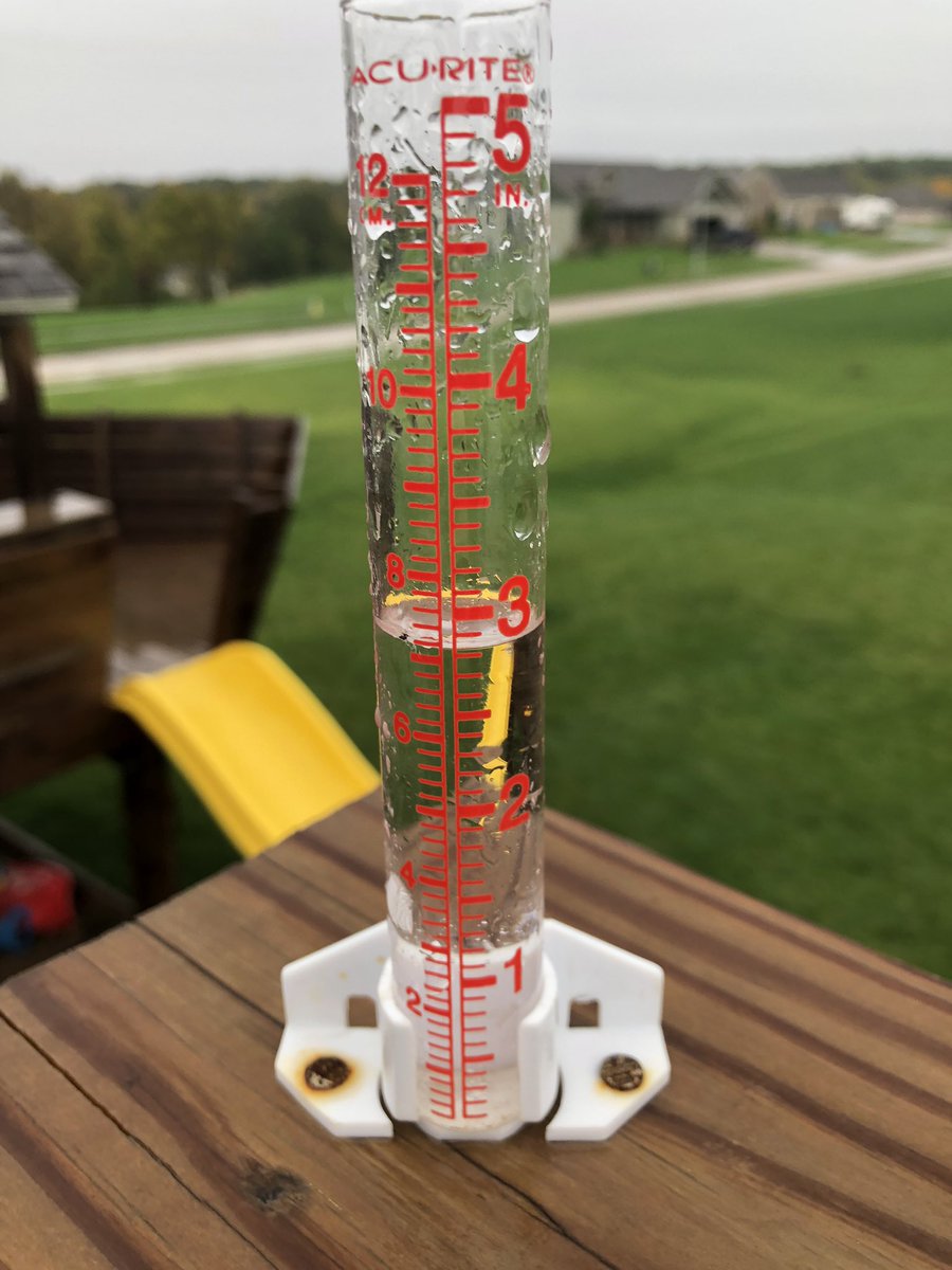 RandyJarz's tweet photo. @EdWilsonWX13HD almost three inches last night and this morning in Pella!? https://t.co/bddGPLHh8n