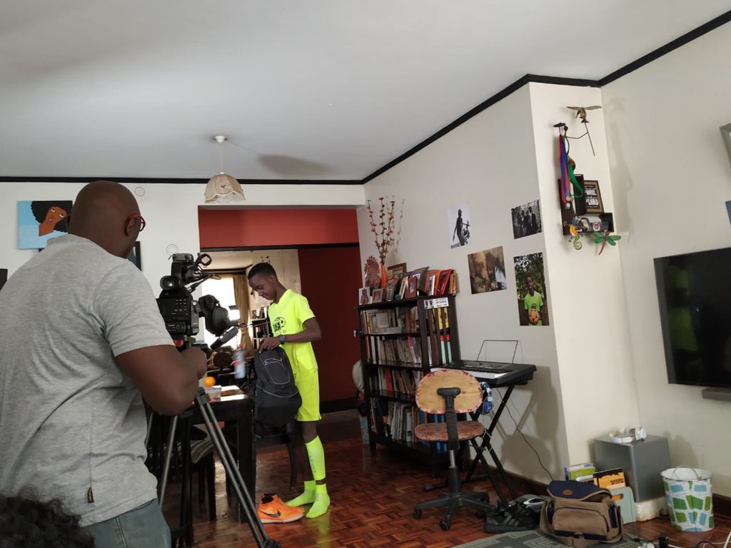 CampBuni's tweet photo. Behind the scenes shoot w/@BBCAfrica. #Trees4goals https://t.co/WxKgeFo1zH