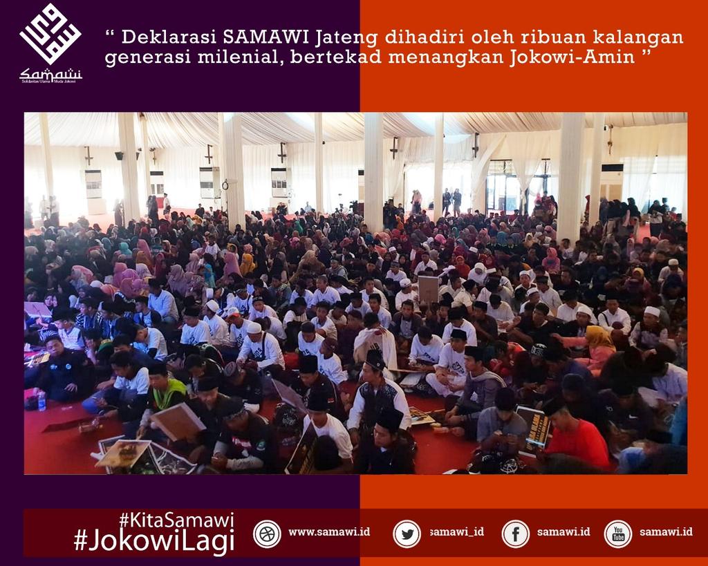 PDIPJateng's tweet photo. Samawi Jateng siap Menangkan Jokowi-Maruf Amin di Pilpres 2019 #KitaSamawi #Salam2Periode #JokowiLagi https://t.co/Bhw3mQFFEJ