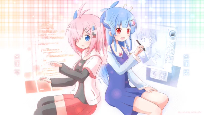 久々のオリキャラちゃんお絵かき。雫ちゃん&栞ちゃん 
