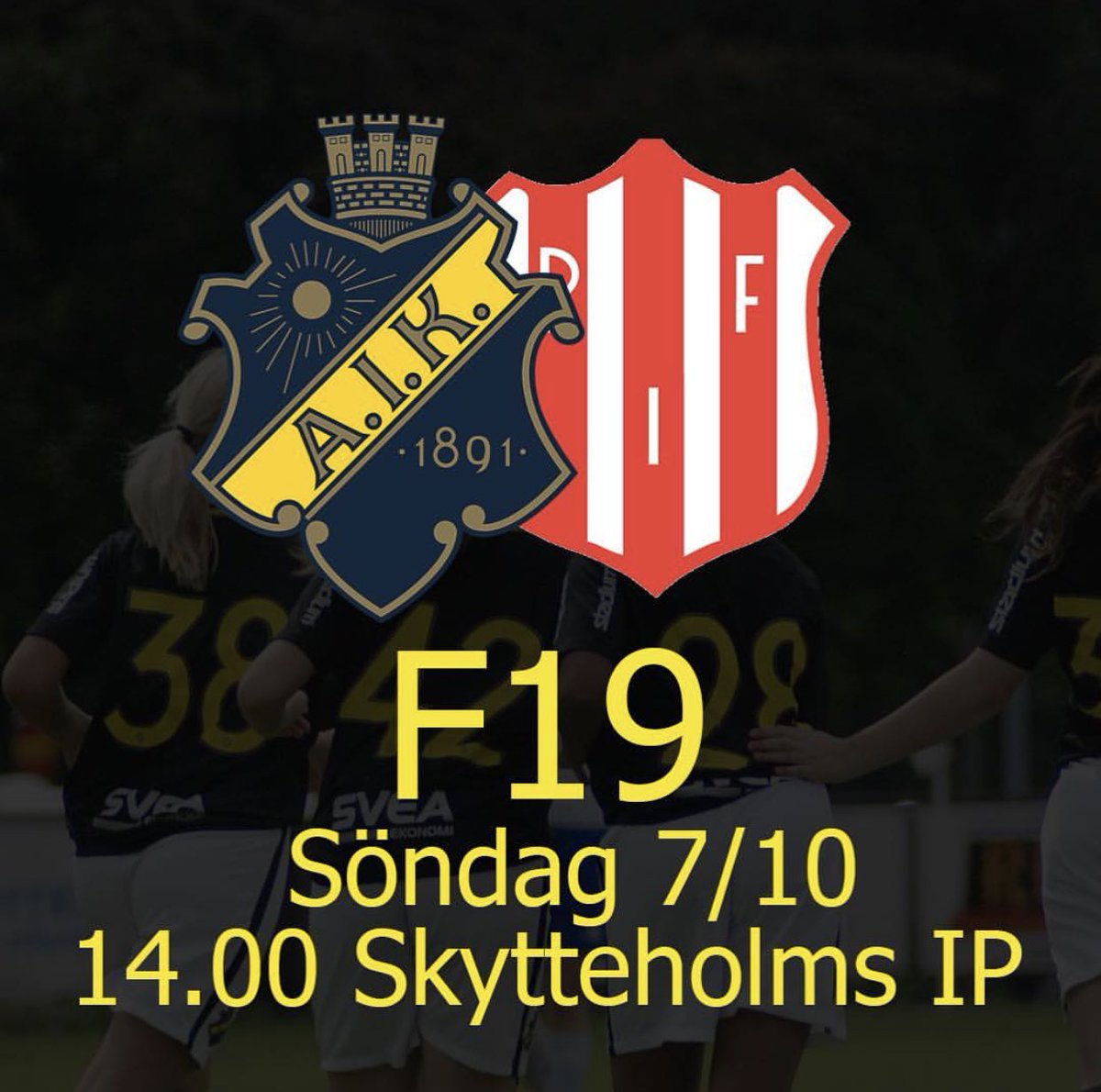 Matchen imorgon mot Piteå IF sänds live av <a href="/aikungfotboll/">AIK Ungdomsfotboll</a> för er som inte har möjlighet att vara på plats. 

Mot 3 poäng! 💛🖤