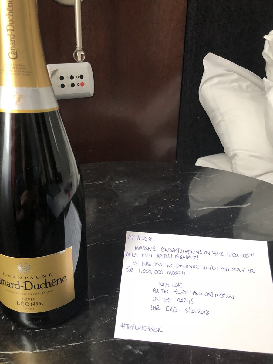 aranger's tweet photo. @British_Airways Thank you to the crew of BA245 for celebrating my millionth mile on BA en route to EZE today #toflytoserve https://t.co/2Y319qMmEP