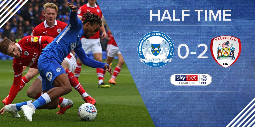 theposh's tweet image. HALF-TIME | #pufc trail @BarnsleyFC 2-0 at the half-time interval #PETBAR