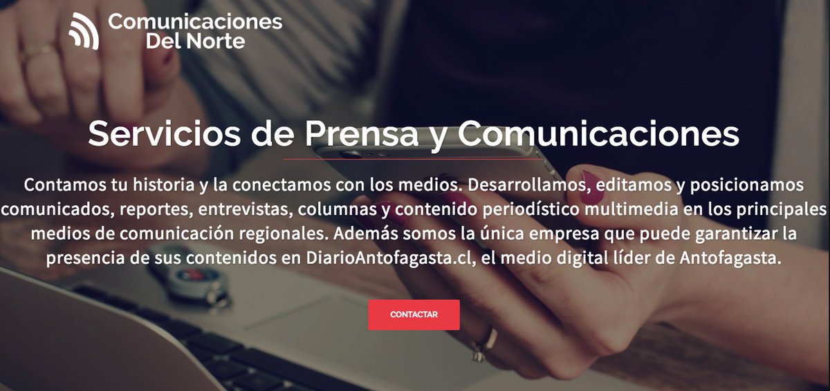 comunicanorte's tweet photo. Contamos tu historia y la conectamos con los medios. Somos la única empresa de servicios de prensa y comunicaciones que cuenta con el respaldo de @diarioafta, medio digital líder de la región de #Antofagasta » https://t.co/3dIXVYIqLw https://t.co/oRi0muZt9q