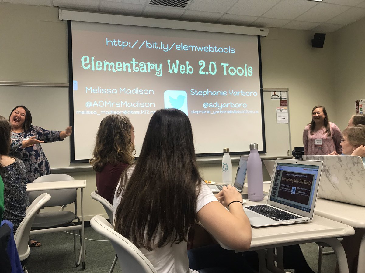 Mrs_Rogers_Math's tweet image. So excited to be learning from the dynamic duo @AOMrsMadison (an amazing past CT of mine) and @sdyarboro at the #ElonEdTech Conference. They are the BEST!
