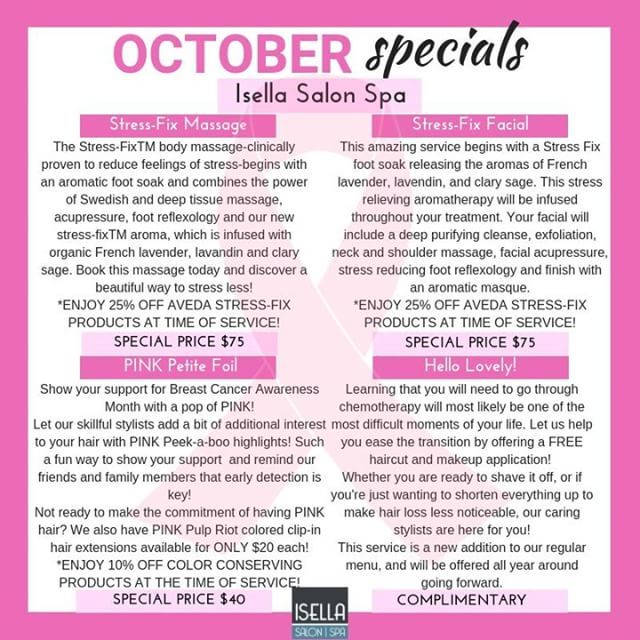 IsellaSalonSpa's tweet photo. #octoberspecials #isellasalonspa #downtownbremerton #shoplocal #supportsmallbusiness #haircut #haircolor #salonlife #spalife #aveda #avedacolor #pulpriot #brazilianblowout #coola #dermaplaning #xo8 #rezenerate #anteage #phibrows #makeupobsessed #skincare… https://t.co/CcCbh11wHn https://t.co/DimmfhBs0z