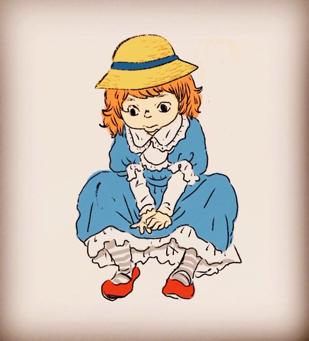 おばあさまのハロウィン仮装パーティのクジ引きで「赤毛のアン」を引いてしまったはるのぶお坊っちゃま。   #二海堂晴信 #小学校四年生 