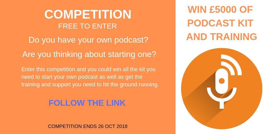 Jade_Projects's tweet image. WIN £5000 of podcast kit &amp;amp; training.  Free to enter. Follow the link bit.ly/2NrDv3U #podcast #Competition #businessdevelopment #b2c