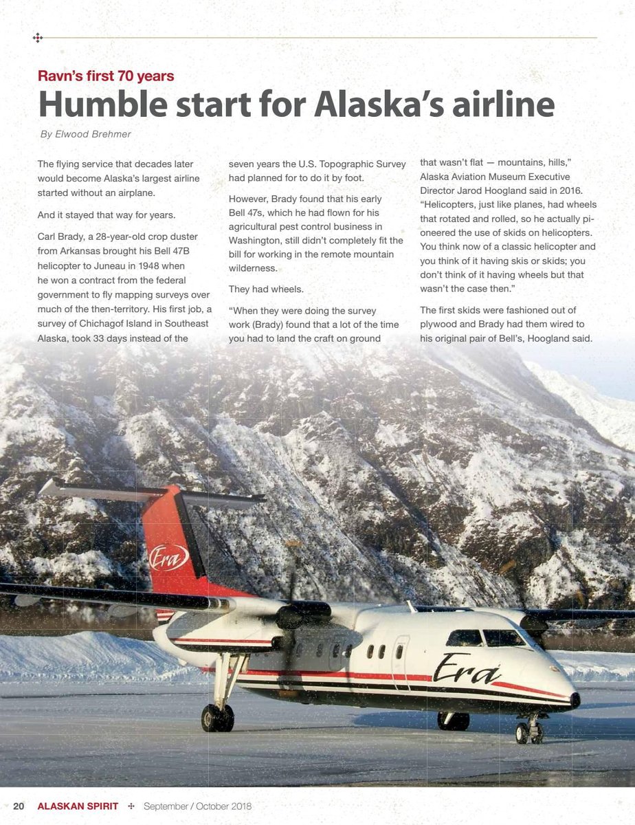 RavnAlaska's tweet image. One #pilot on a mission: that’s how #RavnAlaska started in 1948. Learn more in our latest issue of Alaskan Spirit magazine! buff.ly/2Pekbc1