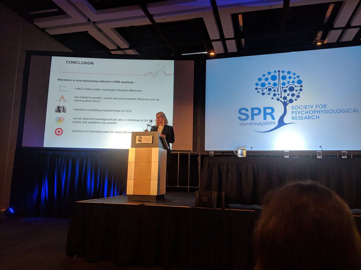 MathKyle's tweet photo. Early career award winner Anja Riesel tells us about the ERN in OCD @TheRealSPR #SPR2018 https://t.co/CvvrlboMqE