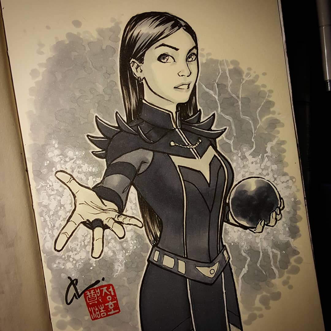 AlxndrChng's tweet photo. #InktoberDay3 #inktober #inktober2018 #inktober2018day3 Really digging this show on #Netflix! #TheDragonPrince #Claudia #copicmarkers #fudenosuke #pittpartistpen #fabercastell #gellyroll https://t.co/GnAQ0G0tgz