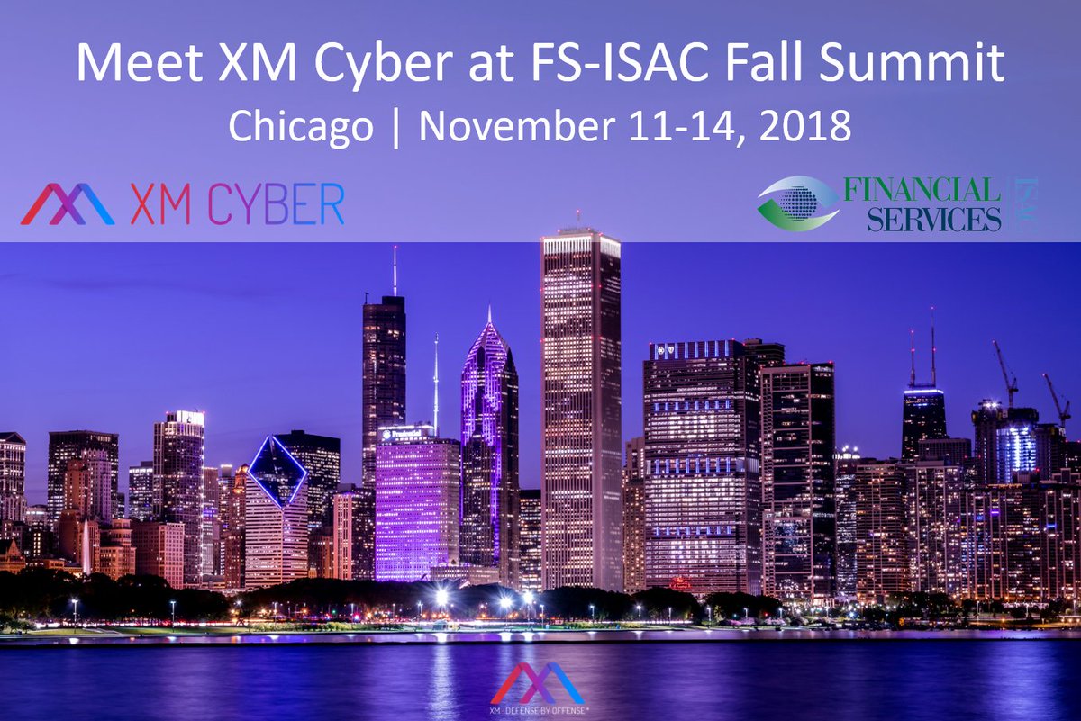 XMCyber_'s tweet photo. Attending @FSISAC Fall Summit in Chicago on November 11-14? Meet us to discuss #APT simulation &amp; remediation and see the automated #purpleteam in action!
Contact us: https://t.co/ONe4ROpbZa 
#FSISAC #FSISACSummit  #APTsimulation #cybersecurity #infosec #financialservices https://t.co/3BKkgHQkdJ