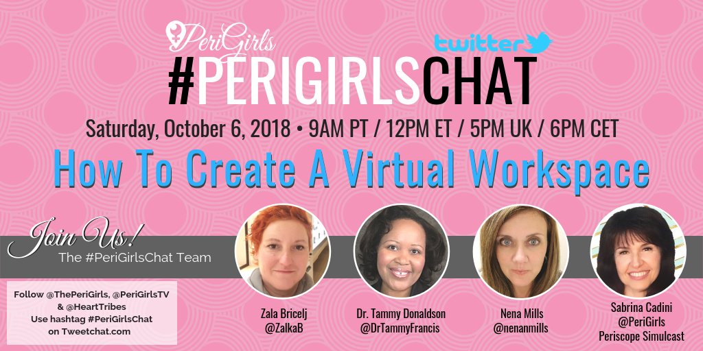 SabrinaCadini's tweet image. Happy weekend, ladies! If you have some time between 9-10am PDT join me and Zala on #PeriGirlsChat, we&apos;ll be chatting about #VirtualWorkspaces - I&apos;ll also simulcast on #Periscope for part of the chat