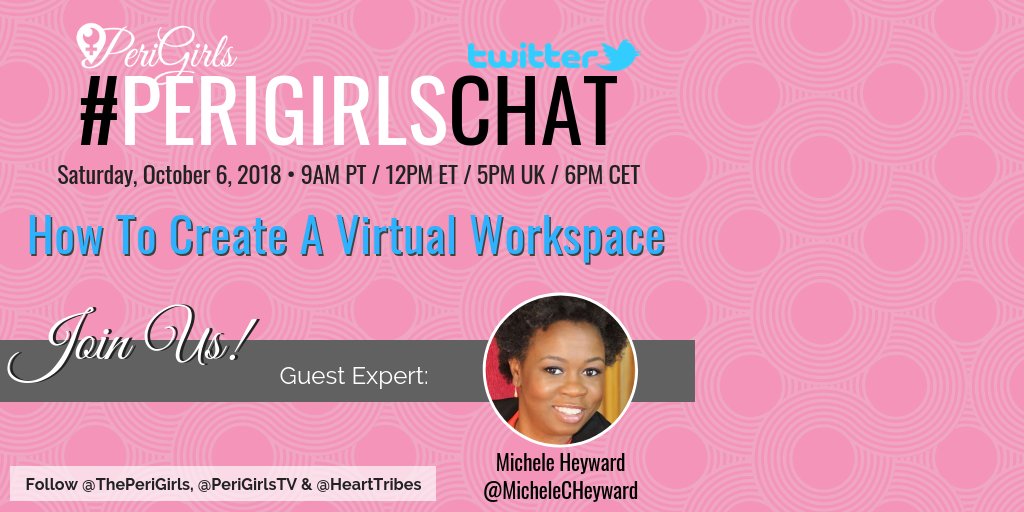 SabrinaCadini's tweet image. Happy weekend, ladies! If you have some time between 9-10am PDT join me and Zala on #PeriGirlsChat, we&apos;ll be chatting about #VirtualWorkspaces - I&apos;ll also simulcast on #Periscope for part of the chat