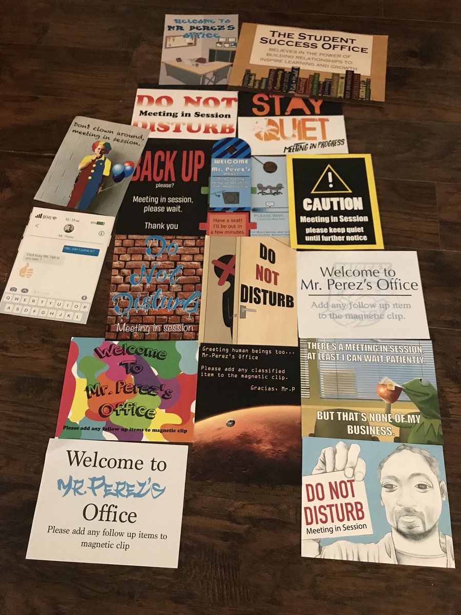 EL_PROFEPEREZ's tweet photo. A group of awesome @BettyHFairfaxHS students created these awesome signs for my office. #StudentRelationships #Talent #Community https://t.co/GC0VqztFrk