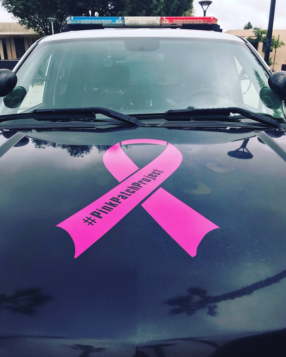 csufpd's tweet photo. #pinkpatchproject ribbon installation. 🎀 #cancersucks #communitypolicing #jointhefight #upd #csufpd #csu @csuf https://t.co/v5NmgW3fa7