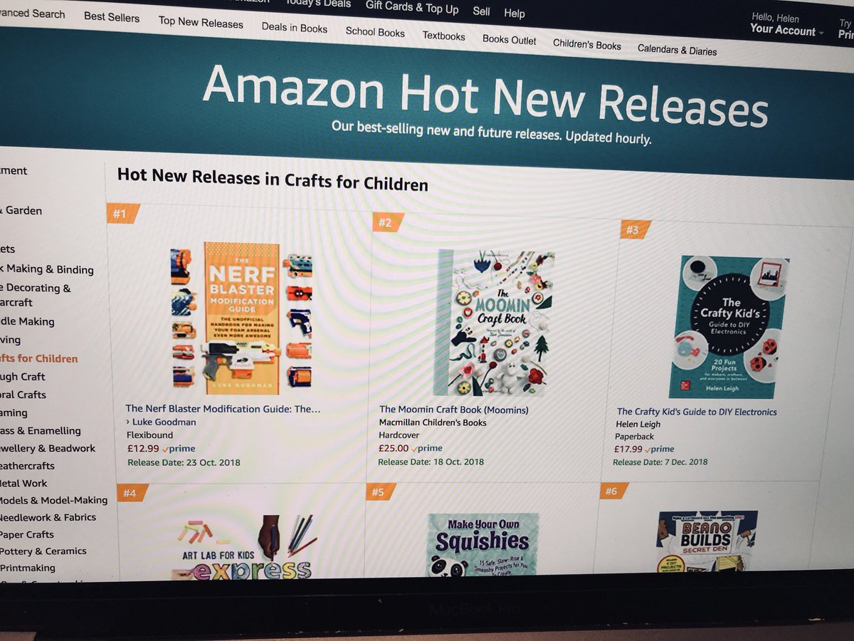 OMG just saw that my book is top three on Amazon’s Hot New Releases in Children’s Crafts!! Does that mean people are actually going to buy it? Is this real life?? amazon.co.uk/Crafty-Kids-Gu…
