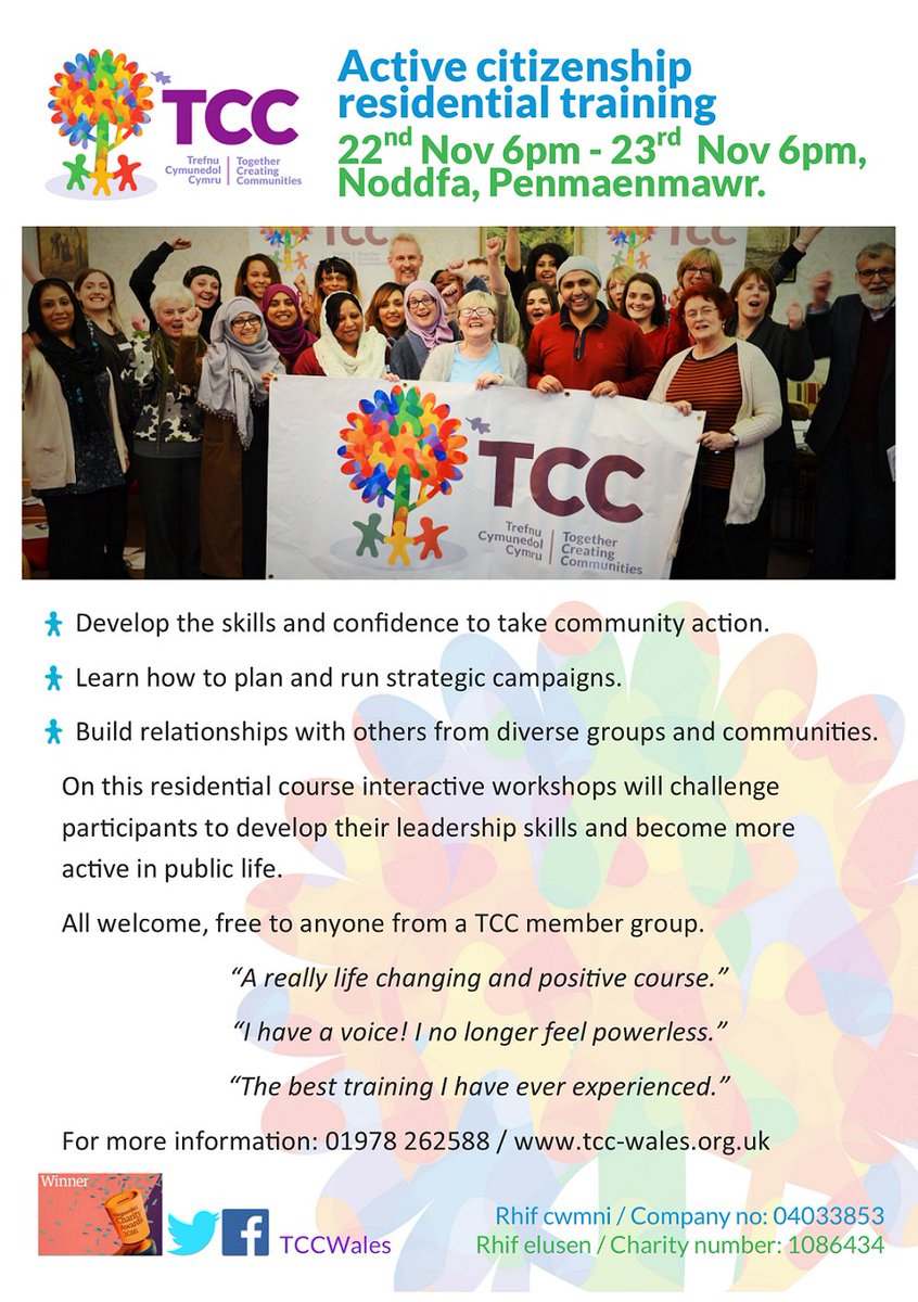 Booking is now open for our next residential #communityorganising #training! We talk about building #power, working with decision makers, and developing public relationships. Find out more here: ​ow.ly/Jo2P30m3SjF.