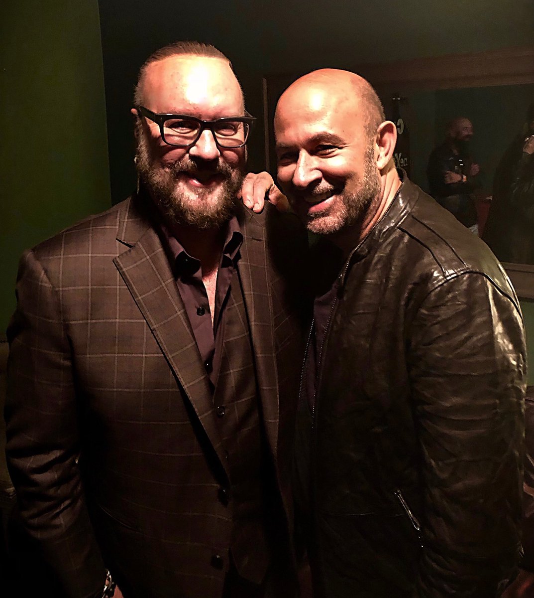 DesmondChild's tweet photo. Hangin’ out at the Roxy on Sunset Strip in LA with @johnvarvatos at the #neXt2rock finale! We had a blast with our fellow judges @scottborchetta, 
@IAmJericho, and @JDavisOfficial from the band @Korn. Congratulations to all 5 of this year’s finalists! https://t.co/9KoTXgPKZ6