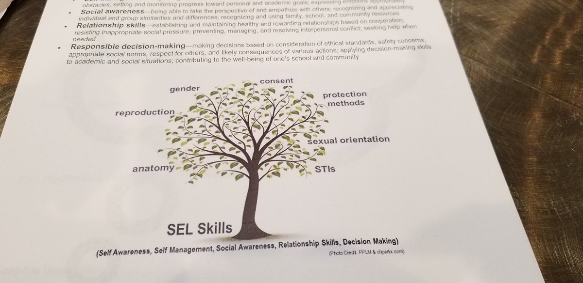 samiller1022's tweet photo. SEL skills are the roots and elements of comprehensive sex education are the branches of the tree. @ASHAnews #SchoolHealth18 #ashateach https://t.co/8T68Idli7K