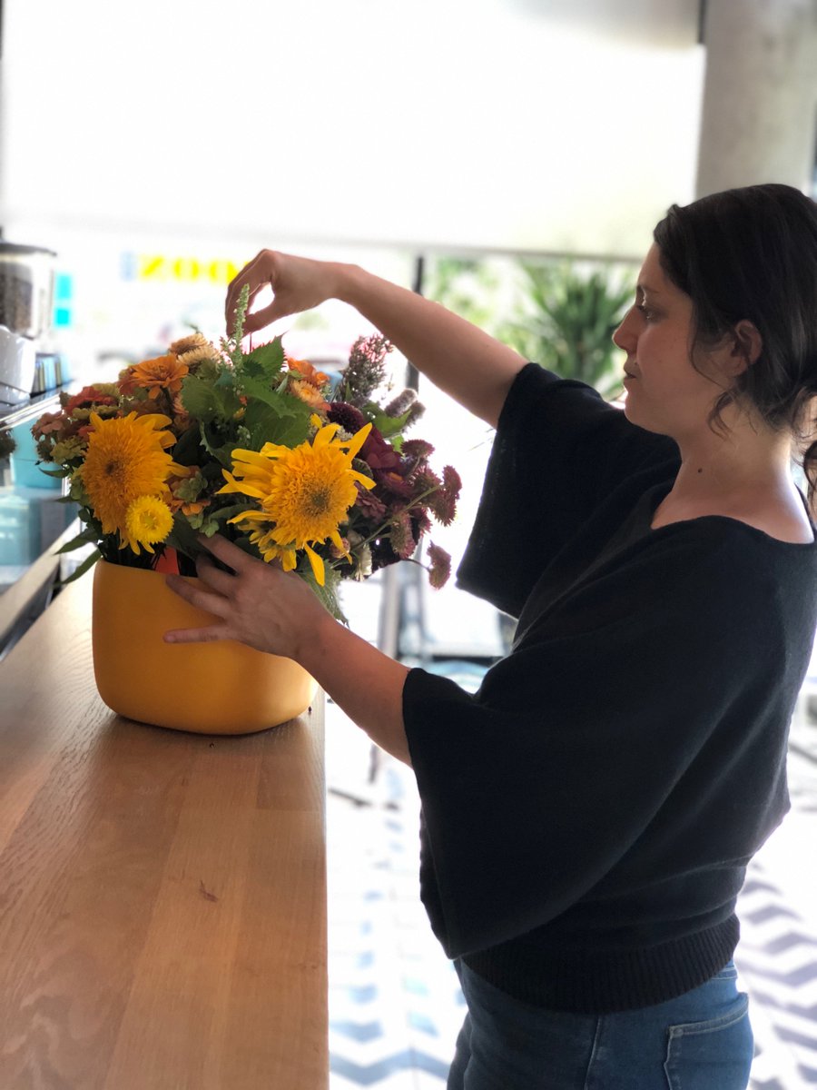 NOON Meeting: Nico is happy to guide you through our menu, make you the perfect cappuccino, or serve you your favorite dishes, but she also excels at keeping our sunlit space looking bright and fresh.  #swoonfornoon