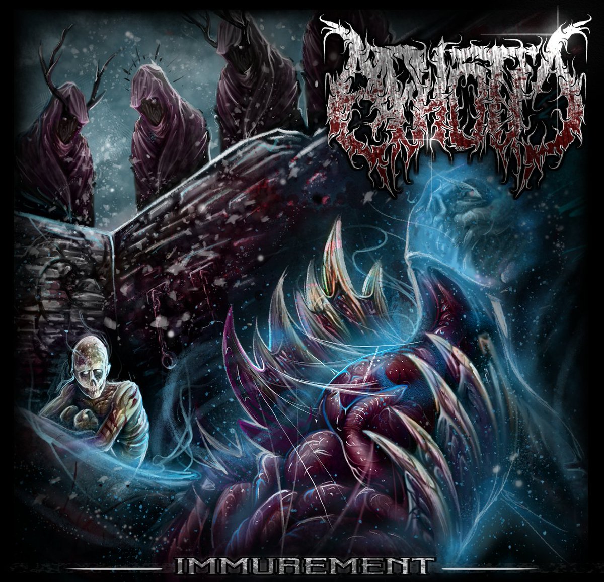 AphoticUK's tweet photo. Artwork and tracklisting for our EP. Thanks to Dayne from Excoriate Designs for his work on this piece. Music coming soon.

1. Foundations of Iniquity.
2. Solitary Rot.
3. Eternal Lucid Nightmare (ft. Daryl Boyce of SCORDATURA).
4. Contorted Paradigms.
5. An Immured Existence. https://t.co/Ul8KaSMCPZ