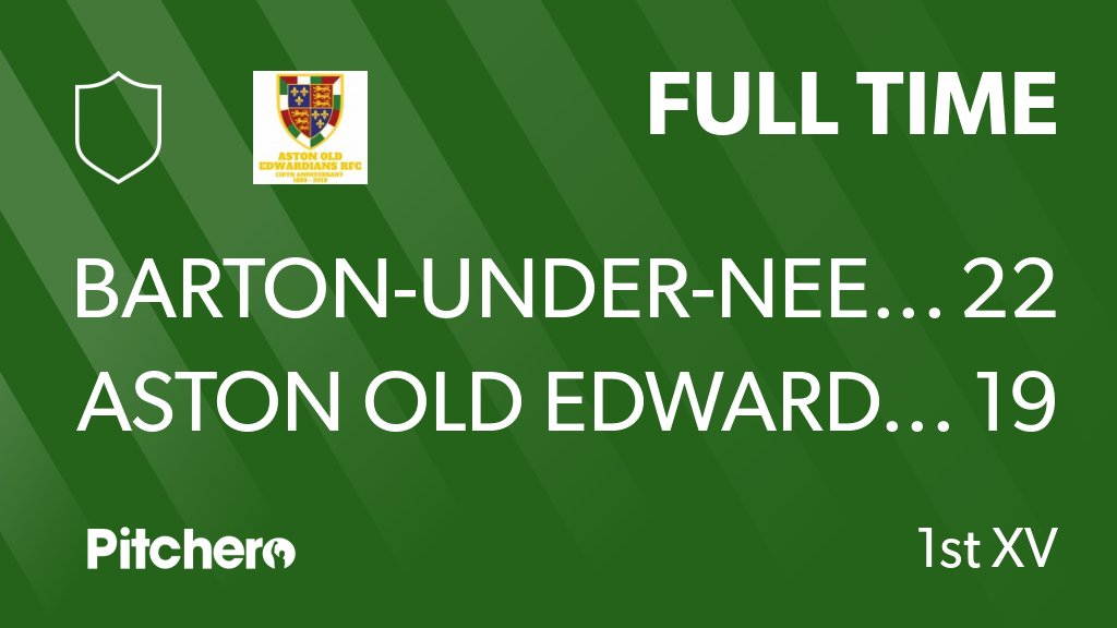 AOERFC's tweet photo. FULL TIME: Barton-Under-Needwood 22 - 19 Aston Old Edwardians
#BARAST #Pitchero
https://t.co/FgRe1nsopH https://t.co/97EfqzVevS