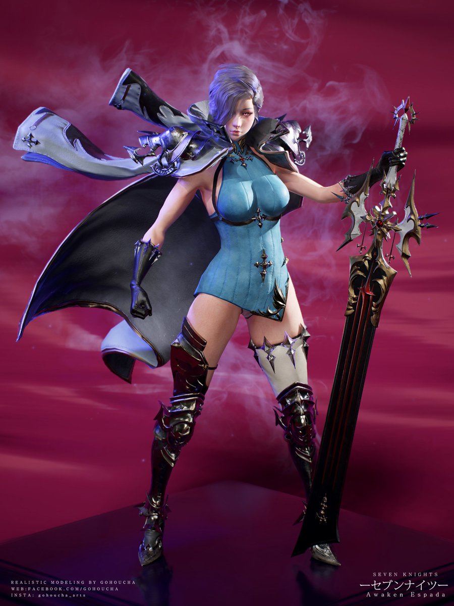 gohoucha's tweet photo. #セブンナイツ ＃エスパダ #sevenknights #espada 

https://t.co/S0ti2rsJrm
more images in the link!

finally finished the game artwork for Esapda.

#zbrush #substancepainter #marmosettoolbag https://t.co/U7Ov1U14tR
